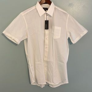 Men’s short sleeve cream, dress shirt